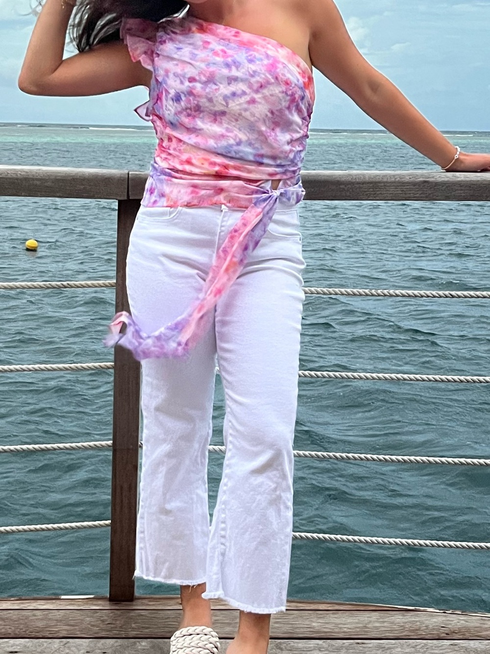 Amanda Uprichard Lavender Pink Watercolor Top